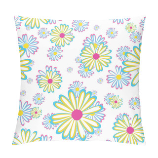Personality  Seamless Pattern With Flowers Daisies Pillow Covers