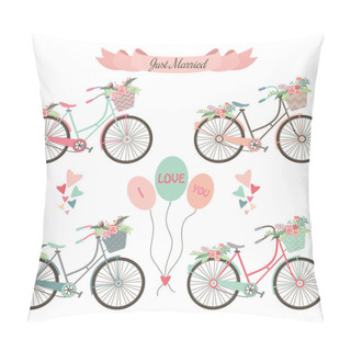 Personality  Wedding Bicycles,Flowers,Banner,Elements Pillow Covers