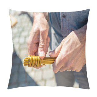 Personality  A Man Weaves His Easter Whip From A Rod Pillow Covers