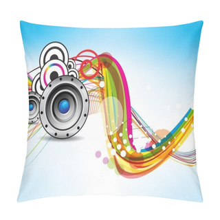 Personality  Colorful Muscial Wave Background With Sound Pillow Covers