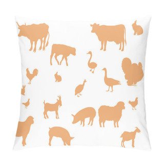 Personality  Farm Animals Vector Silhouette Pillow Covers