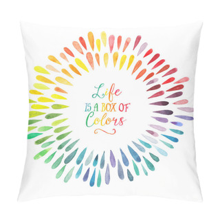 Personality  Wreath With Colorful Rainbow Drops Pillow Covers