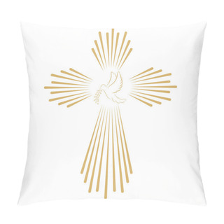 Personality  Cross With The Dove. Pillow Covers