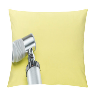 Personality  Close Up View Of Dermatoscope On Yellow Background Pillow Covers