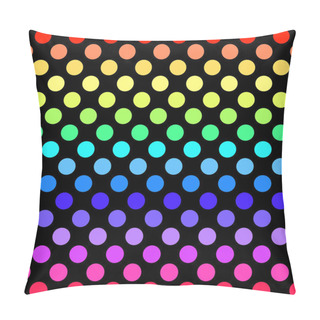 Personality  Seamless Geometric Pattern With Multicolored Polka Dots On A Bla Pillow Covers