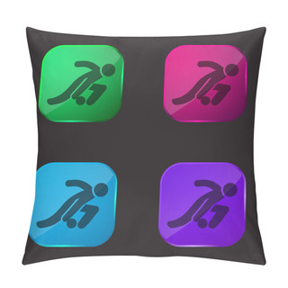 Personality  Bowling Four Color Glass Button Icon Pillow Covers