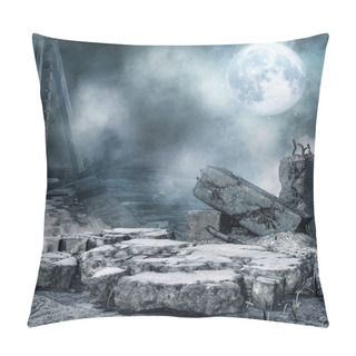 Personality  Night Scenery With City Rubble Pillow Covers