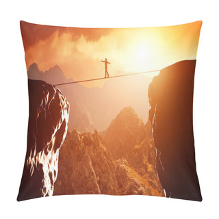 Personality  Man  Balancing On Rope Pillow Covers