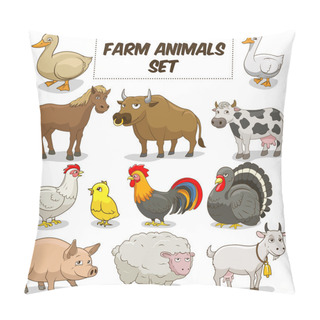 Personality  Cartoon Farm Animals Set Vector Pillow Covers