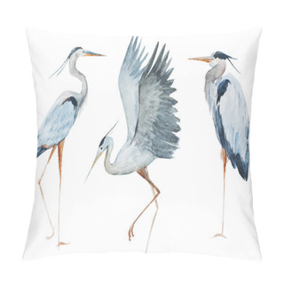 Personality  Watercolor Heron Birds Pillow Covers
