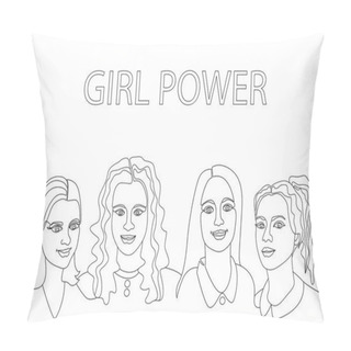 Personality  Girl Power Art Concept.  Pillow Covers