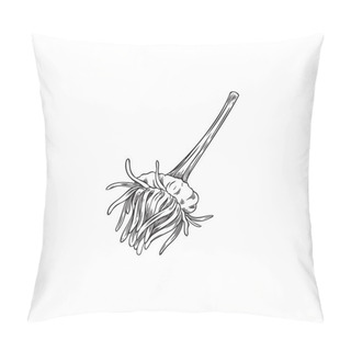 Personality  Calendula Bud Sketch. Vector Illustration Of A Closed Marigold Flower Bud With Detailed Petals And Stem, Capturing The Essence Of The Budding Phase Pillow Covers