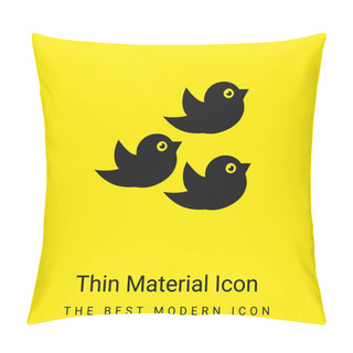 Personality  Birds Group Minimal Bright Yellow Material Icon Pillow Covers