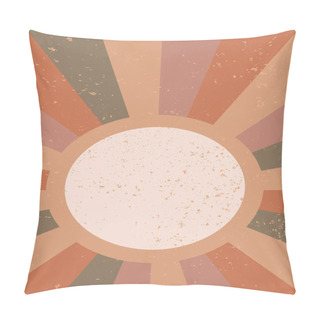 Personality  The Sun. Minimalist Geometric Wall Art. Abstract Landscape For Boho Aesthetic Interior. Home Decor Wall Print. Soft Pink, Terracotta Colors With Mustard Hues. Sun Contemporary Printable Illustration Pillow Covers