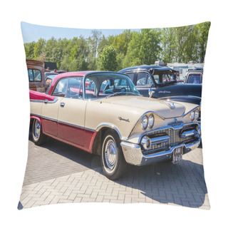 Personality  1957 Dodge Coronet Classic Car On The Parking Lot In Rosmalen, The Netherlands - May 8, 2016 Pillow Covers