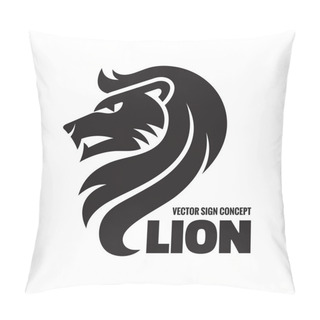Personality  Animal Lion - Vector Logo Concept Illustration. Lion Head Sign Illustration. Vector Logo Template. Design Element. Pillow Covers