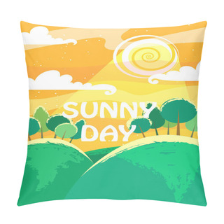 Personality  Sunny Day Landscape. A4 Proportions. Pillow Covers