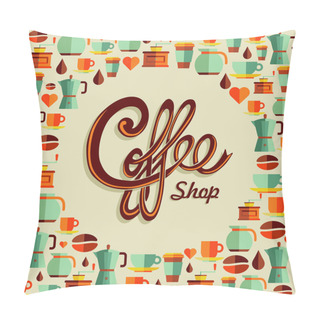 Personality  Coffee Flat Icon Poster Illustration Pillow Covers