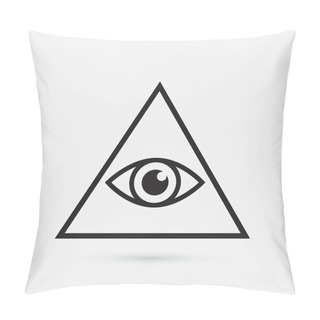 Personality  All Seeing Eye Symbol, Simple Triangle, Vector Illustration Pillow Covers