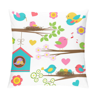 Personality  Family Of Birds Pillow Covers