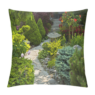 Personality  Garden Path With Stone Landscaping Pillow Covers