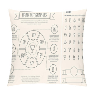 Personality  Drink Line Design Infographic Template Pillow Covers