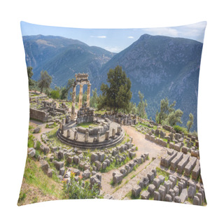 Personality  Sanctuary Of Athena Pronaia, Delphi, Greece Pillow Covers