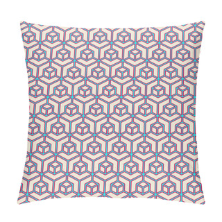 Personality  Seamless Geometric Outline Pattern Of Cubes Pillow Covers