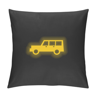 Personality  All Terrain Vehicle Yellow Glowing Neon Icon Pillow Covers