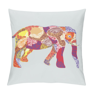 Personality  Colored Pattern Elephant Pillow Covers