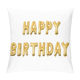 Personality  Happy Birthday English Alphabet   From Yellow (Golden) Balloons  Pillow Covers