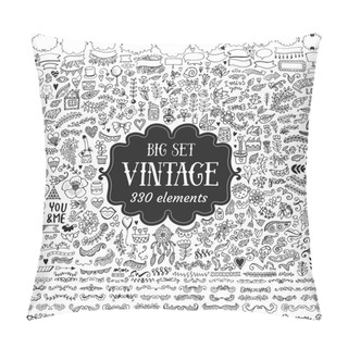 Personality  Big Set Of Vintage Elements. Pillow Covers