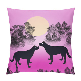 Personality  Dogs At Night Pillow Covers
