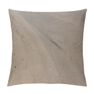 Personality  Brown Textured Surface With Sand And Water With Copy Space Pillow Covers