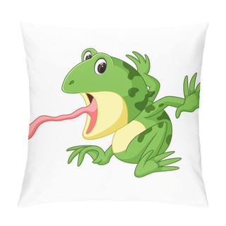 Personality  Illustration Of Cute Frog Cartoon Pillow Covers