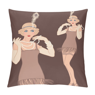 Personality Flapper Girl Pillow Covers