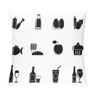 Personality  Silhouette Food, Drink And Aliments Icons Pillow Covers