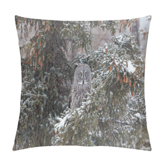 Personality  Hunting Grey In Snowy Pine Pillow Covers