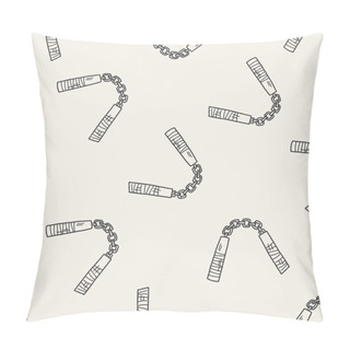 Personality  Nunchaku Doodle Seamless Pattern Background Pillow Covers