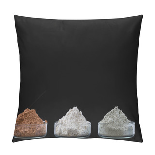 Personality  Ancient Minerals - Aligned Clay Of Several Colorsclay Powder And Mud Mask For Spa, Beauty Concept Ocrop On Black Background Pillow Covers