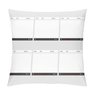 Personality  Video Player 6 Frame Storyboard Template Pillow Covers