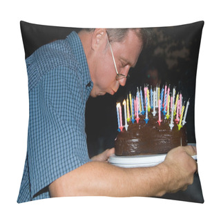 Personality  Man Blows Out His Birthday Candles At The Birthday Pillow Covers