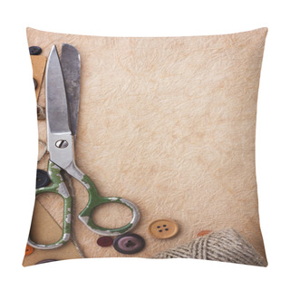 Personality  Scissors And Buttons Pillow Covers