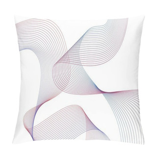 Personality  Black And White Line Pattern. Soft Background. Wave Energy Geometric Design. Vector Illustration. Pillow Covers
