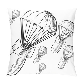 Personality  Bombs With Parachutes Sketch Pillow Covers