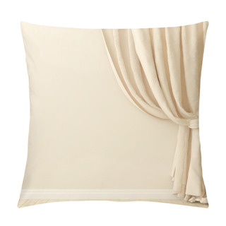 Personality  Curtains Against A Beige Wall Pillow Covers