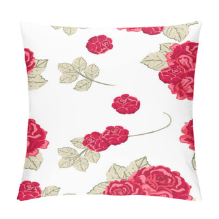 Personality  Seamless Vintage Pattern With Red Roses Pillow Covers