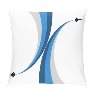 Personality  Aviashow-Airplane Symbol Vector Design Pillow Covers
