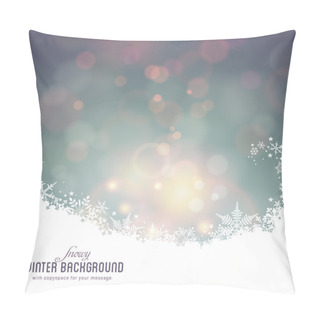 Personality  Snowy Winter Background Pillow Covers