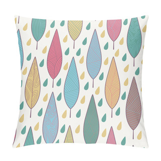 Personality  Pattern With Leaves And Raindrops Pillow Covers